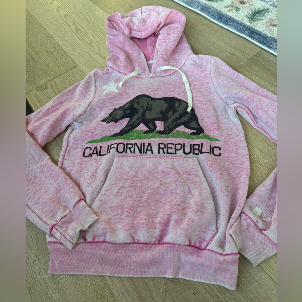 Super Soft Hot Pink Rebel Yell California Flag Hoodie